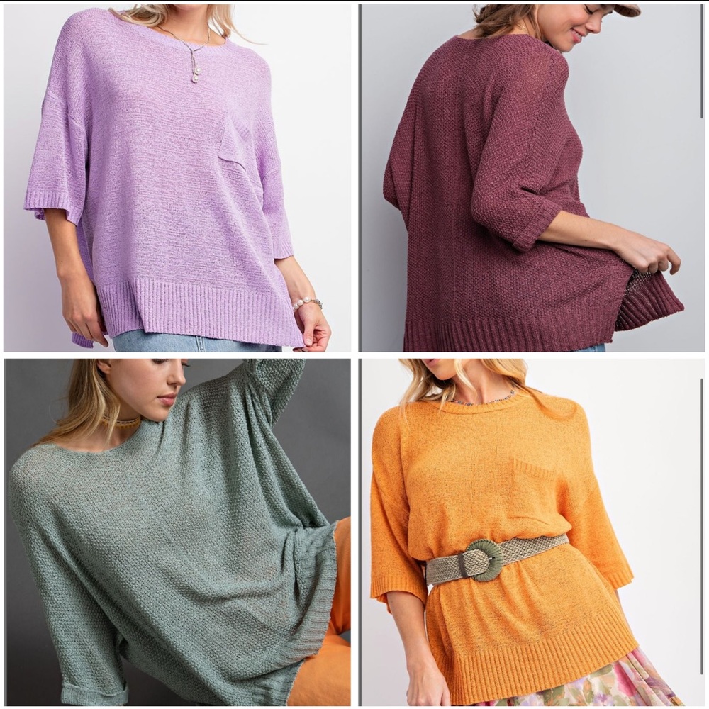 ES13–EASEL —LIGHTWEIGHT SWEATER KNIT LOOSE FIT TOP